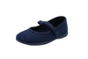 Ballerine in cotone con velcro blu
