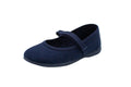 Ballerine in cotone con velcro blu