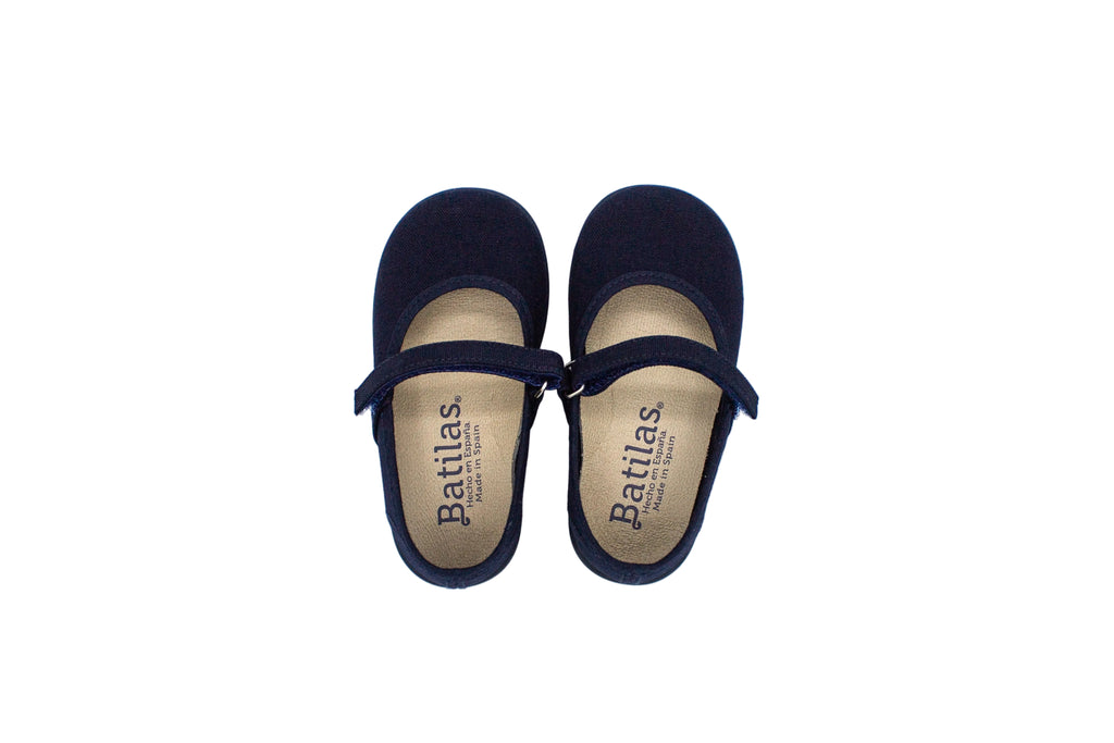 Ballerine in cotone con velcro blu