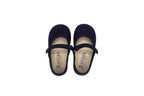 Ballerine in cotone con velcro blu