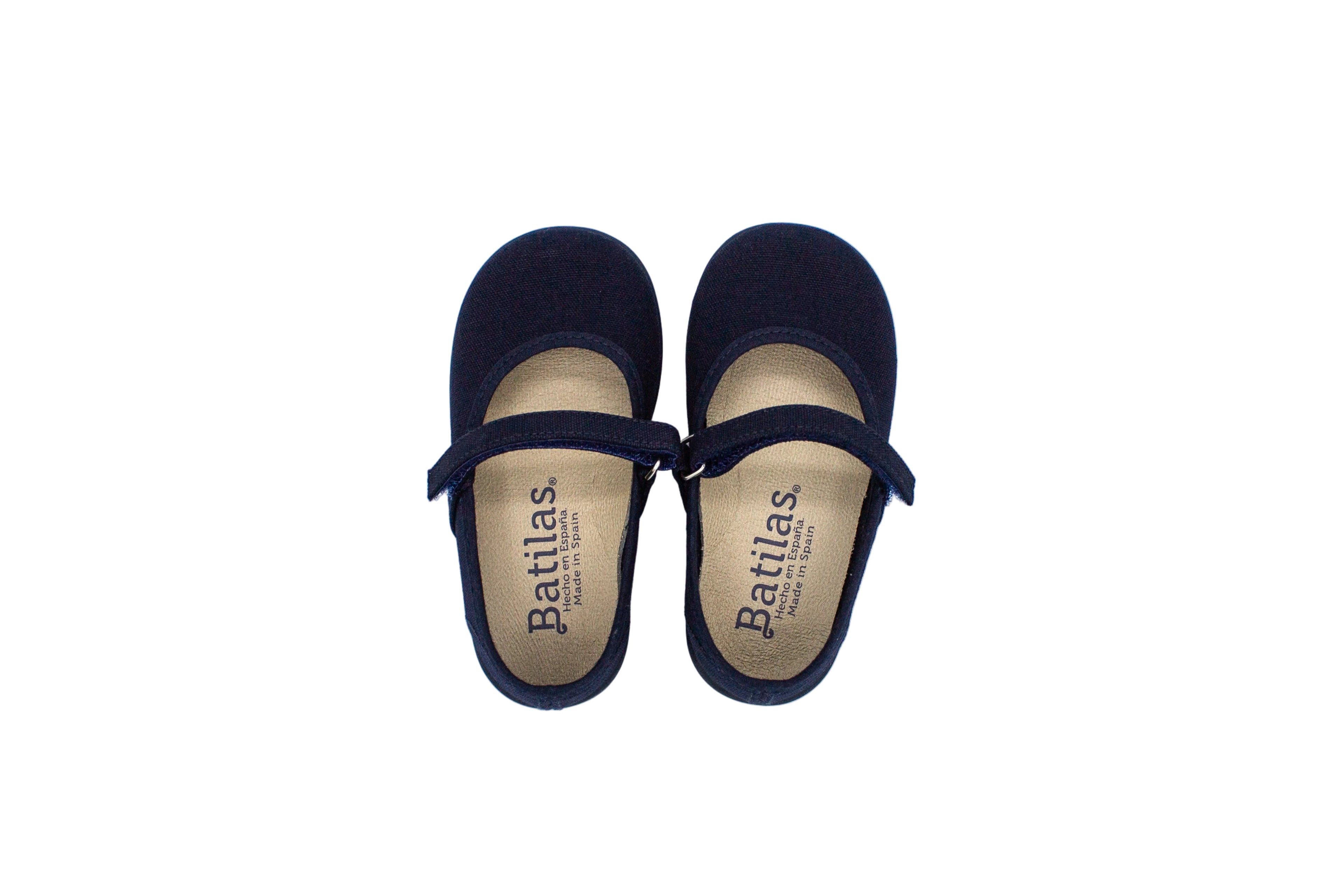 Ballerine in cotone con velcro blu