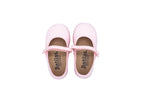 Ballerine in cotone con velcro rosa
