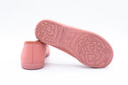 Ballerine in cotone con elastico incrociato rosa