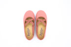 Ballerine in cotone con elastico incrociato rosa