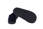 Cotton ballet flats with blue crisscross elastic
