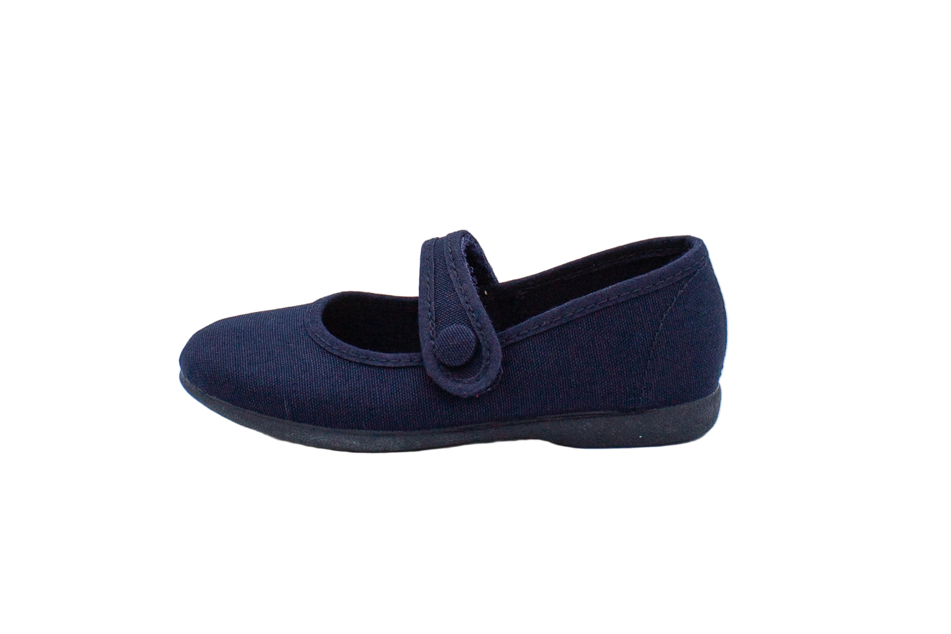 Ballerine in cotone con velcro blu