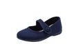 Ballerine in cotone con velcro blu