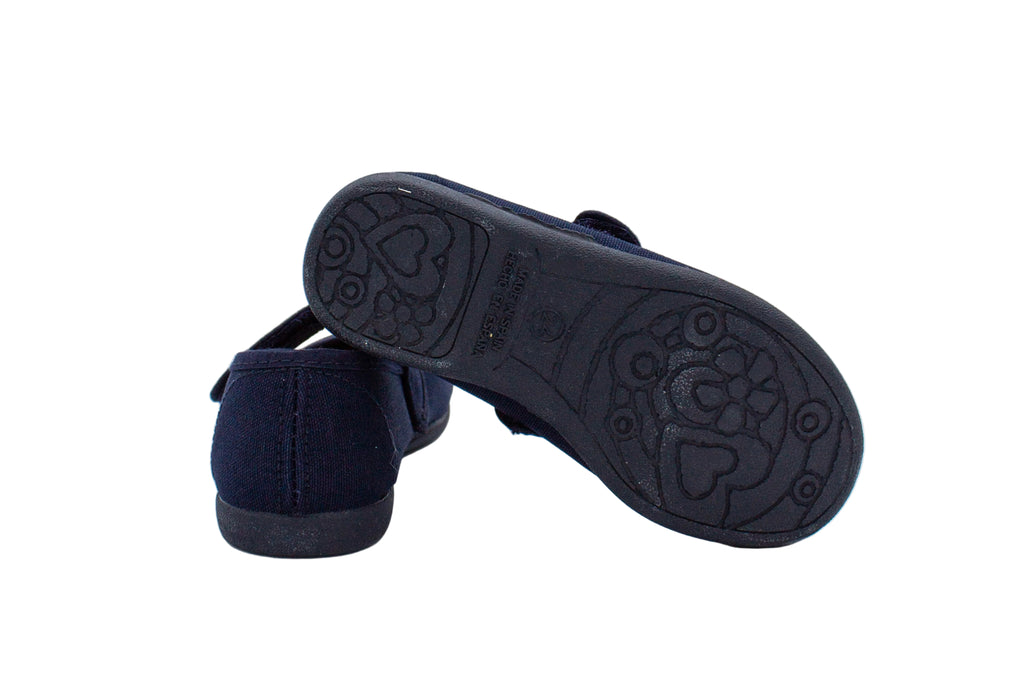 Ballerine in cotone con velcro blu
