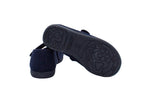 Ballerine in cotone con velcro blu