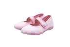 Ballerine in cotone con velcro rosa
