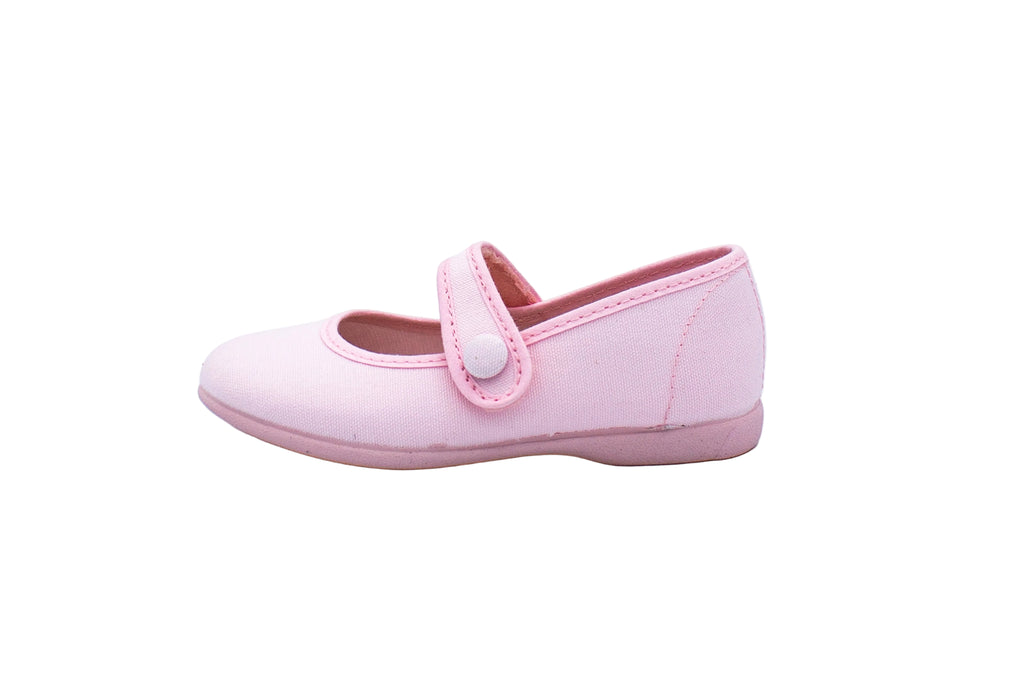 Ballerine in cotone con velcro rosa