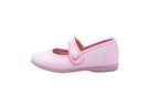 Ballerine in cotone con velcro rosa