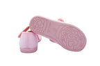 Ballerine in cotone con velcro rosa