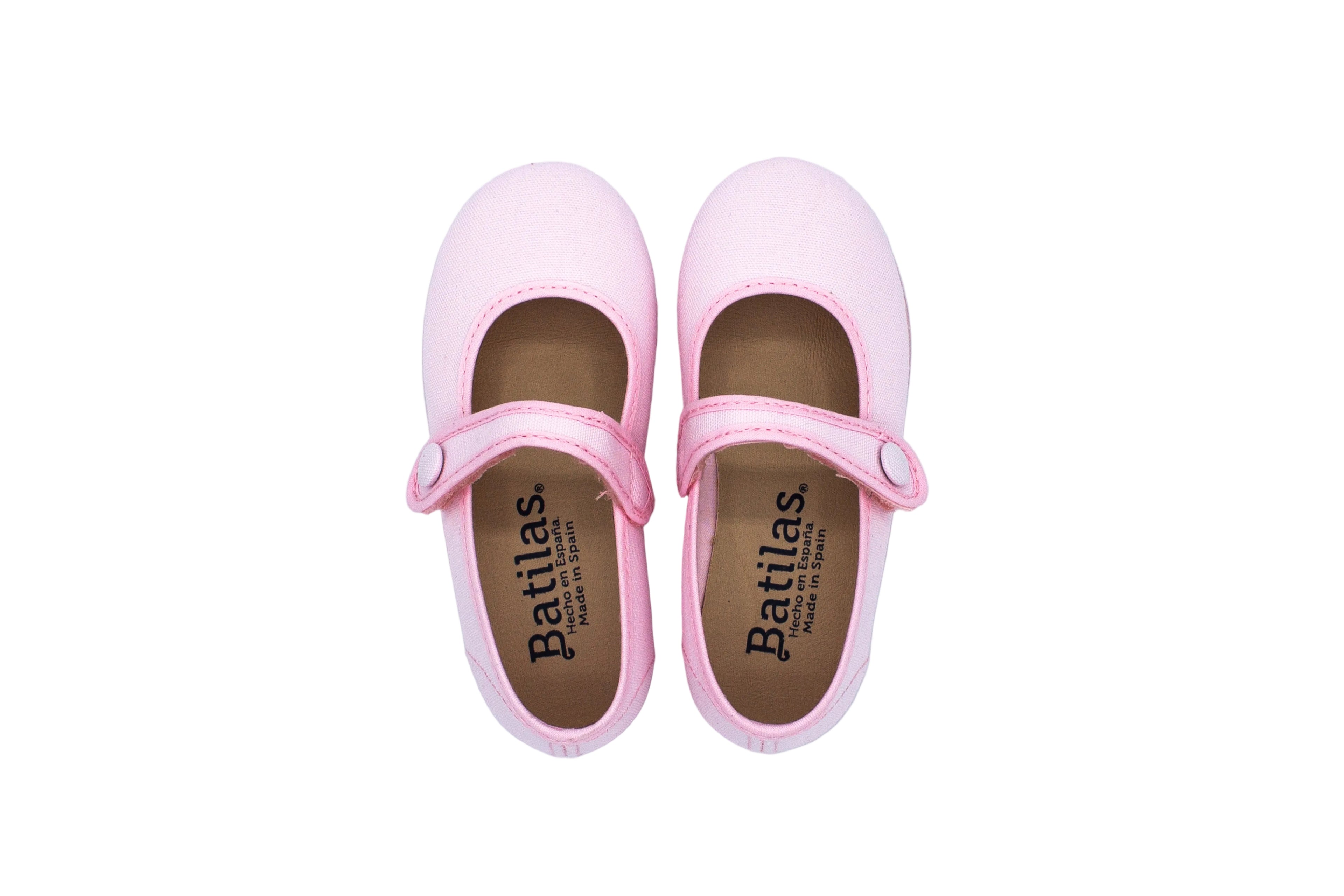 Ballerine in cotone con velcro rosa