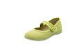 Ballerine in cotone con velcro verde salvia