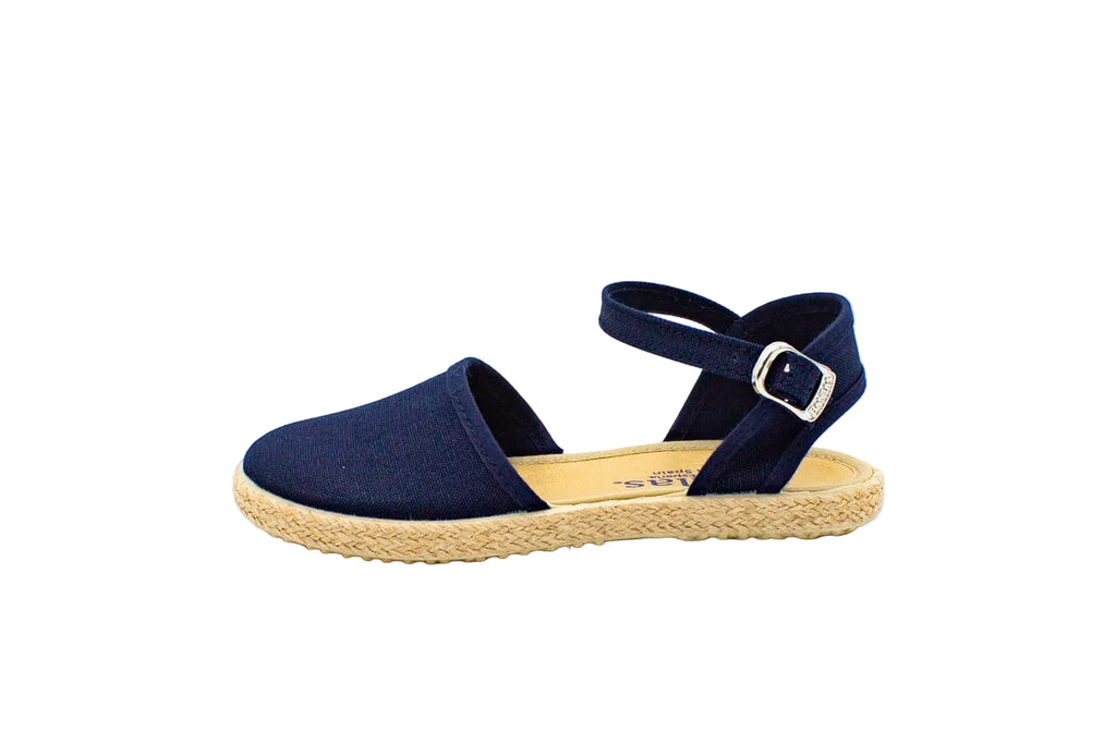 Sandali in cotone con cinturino blu