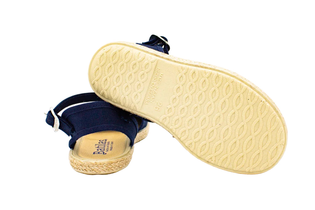 Sandali in cotone con cinturino blu