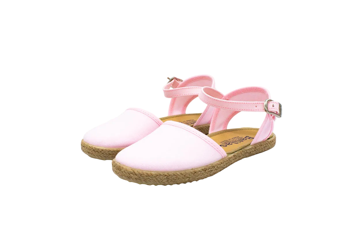 Sandali in cotone con cinturino rosa