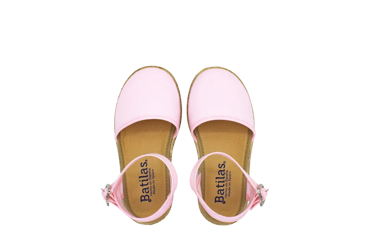 Sandali in cotone con cinturino rosa