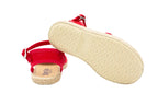 Sandali in cotone con cinturino rosso