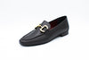 Leather loafers with clamp