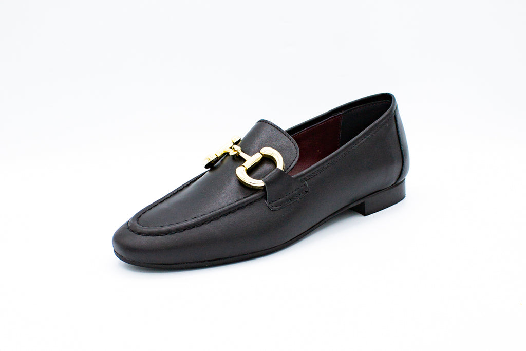Leather loafers with clamp