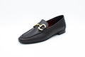 Leather loafers with clamp