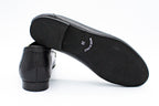 Leather loafers with clamp