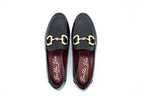 Leather loafers with clamp