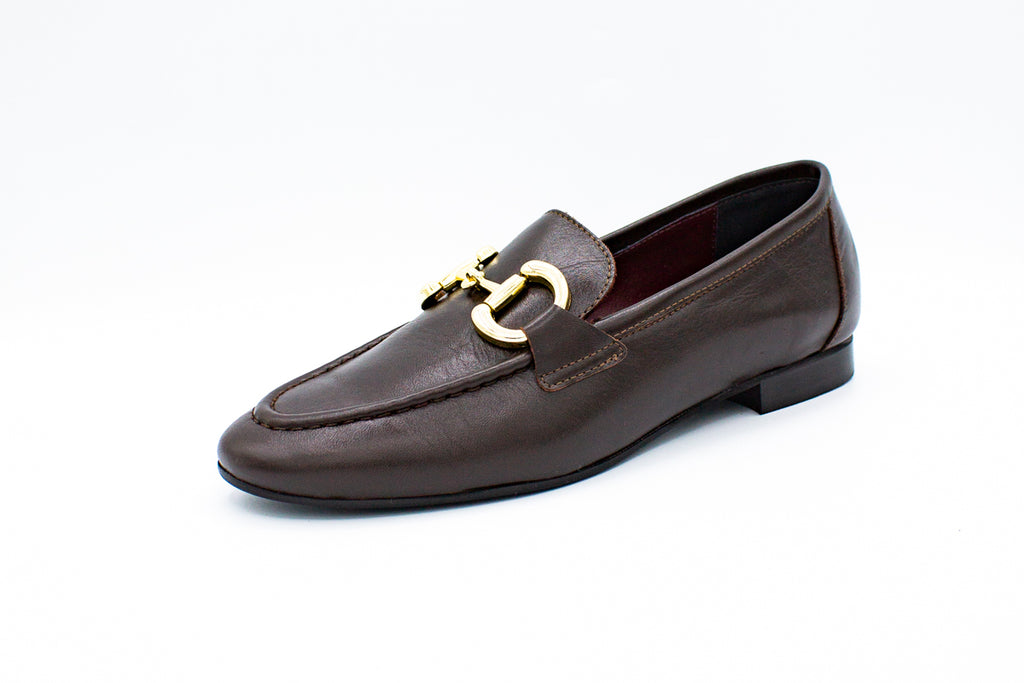 Leather loafers with horsebit detail