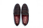 Crocodile print leather loafers