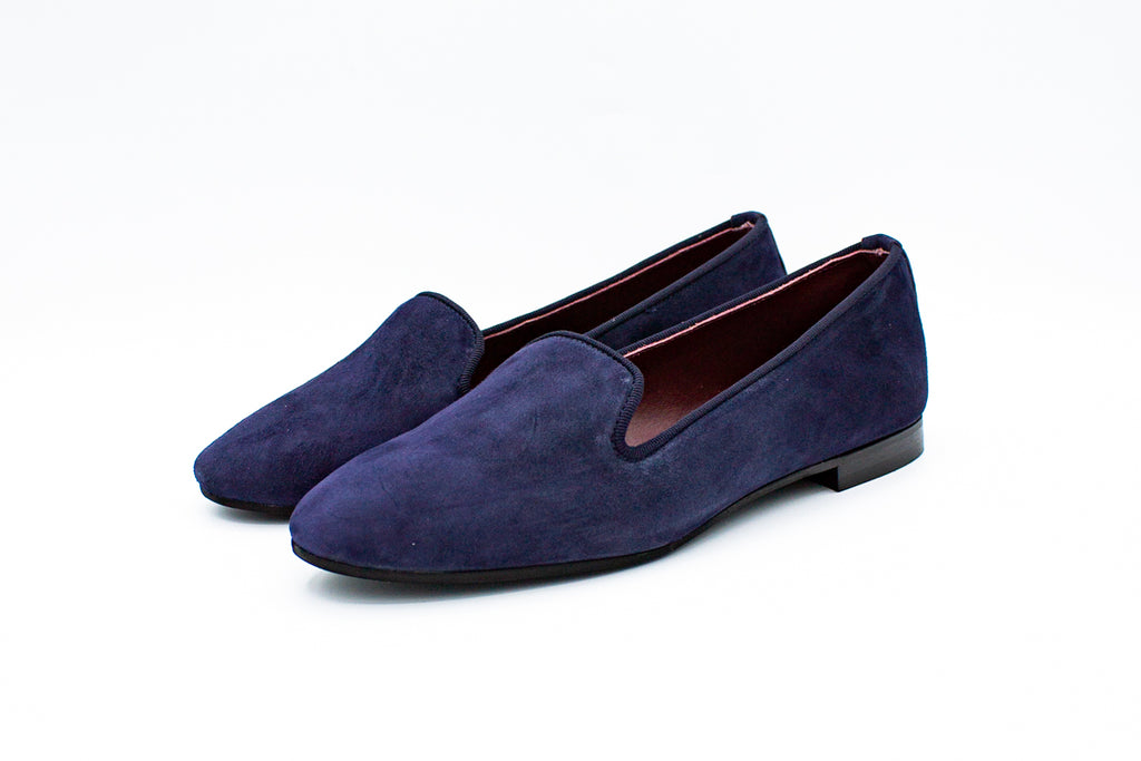 Slip on in camoscio blu