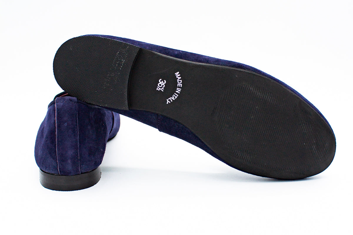 Slip on in camoscio blu