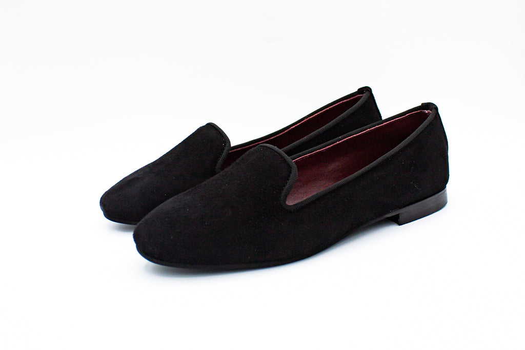 Slip on in camoscio nero