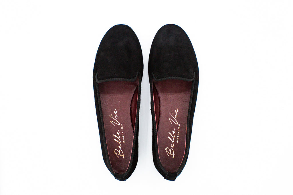 Slip on in camoscio nero