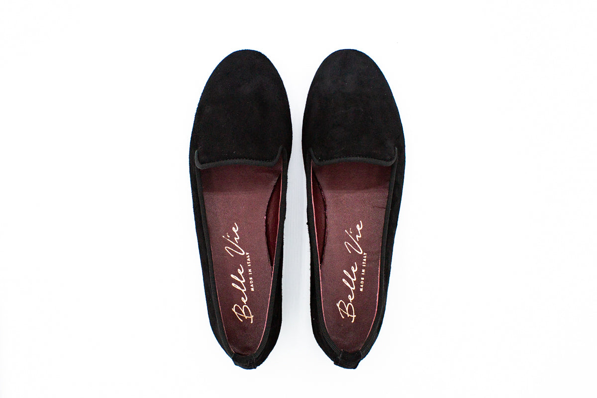 Slip on in camoscio nero