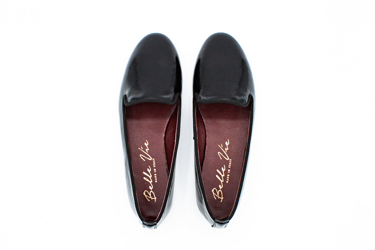 Slip on in vernice nero