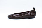 Ballerine in vernice con punta squadrata marrone