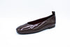 Ballerine in vernice con punta squadrata marrone