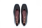 Ballerine in vernice con punta squadrata nero