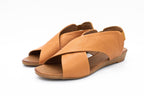 Sandali donna in pelle cuoio