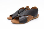 Sandali donna in pelle nero