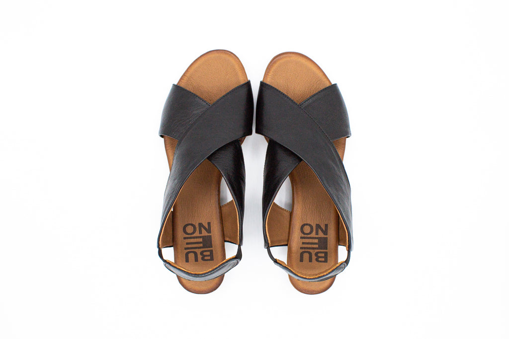 Sandali donna in pelle nero