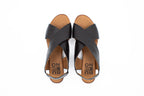 Sandali donna in pelle nero