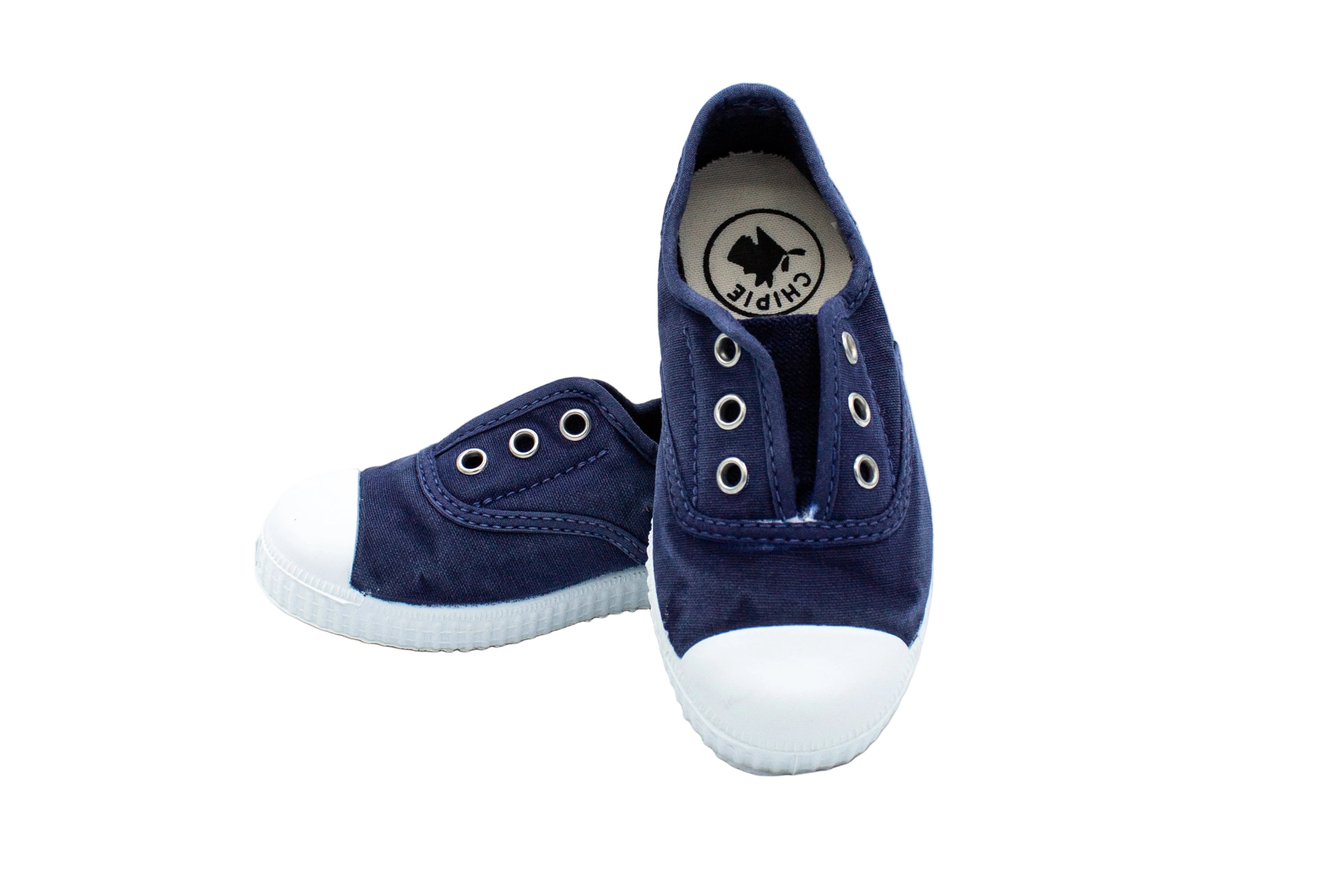 Josepe slip-ons for kids in regatta blue cotton