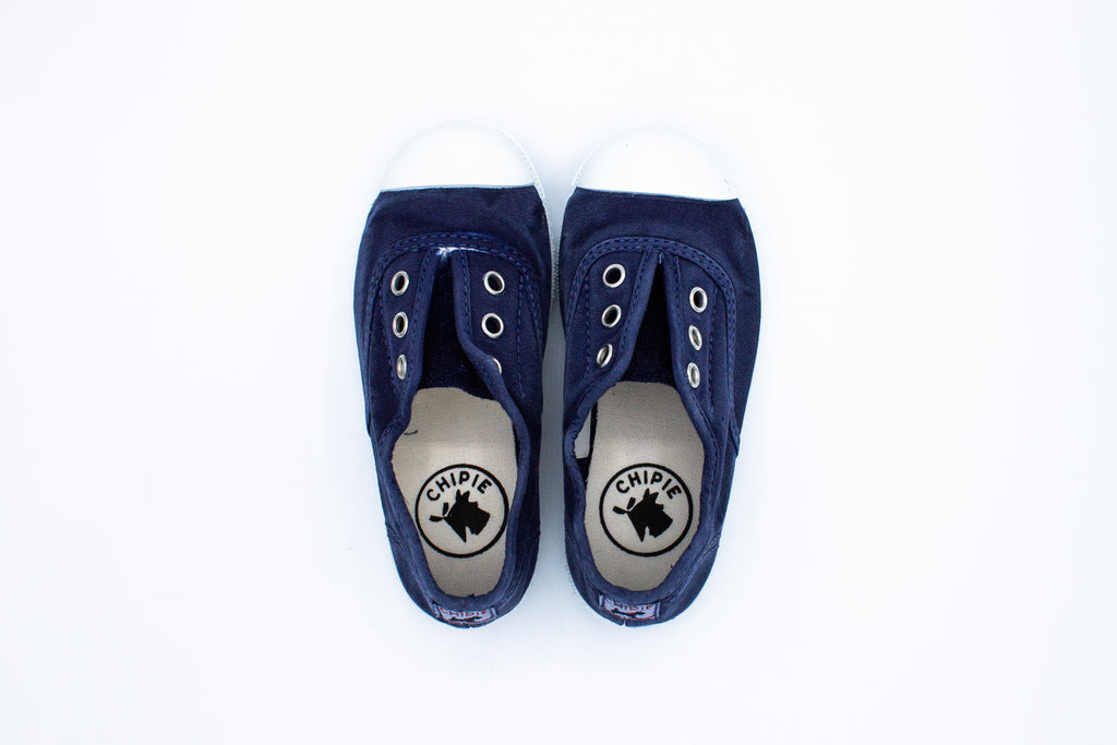 Josepe slip-ons for kids in regatta blue cotton
