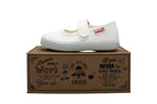 Ballerine in cotone con velcro bianco