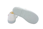 Ballerine in cotone con velcro bianco