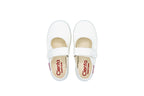 Ballerine in cotone con velcro bianco