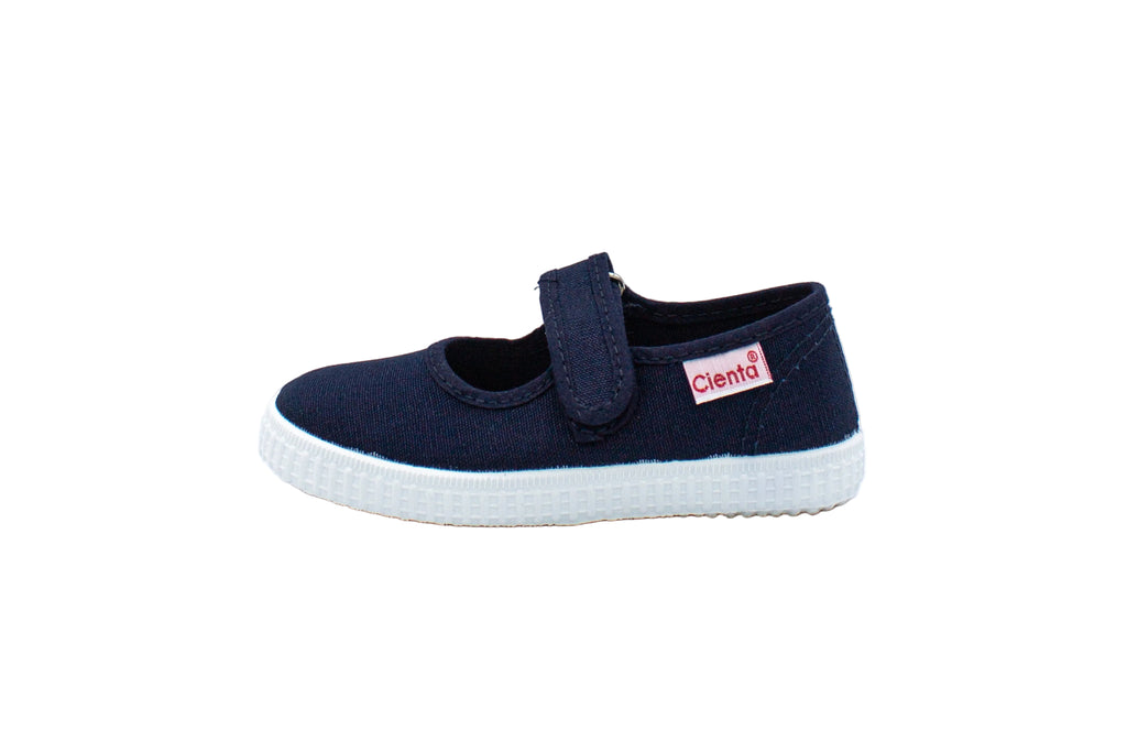 Cotton ballet flats with blue velcro